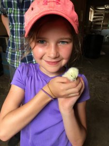 Girl with chick