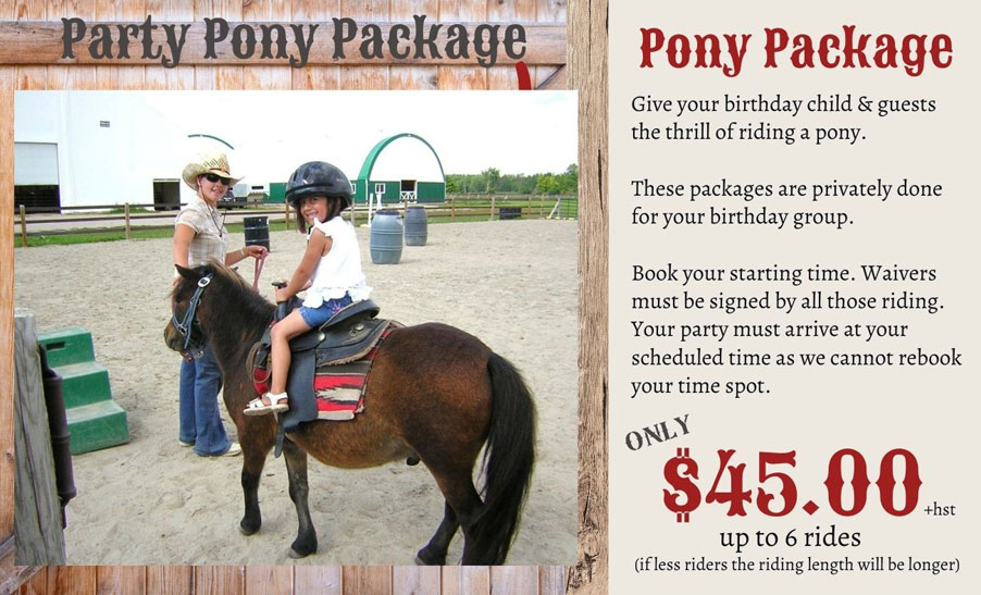 Party Pony Package at Rounds Ranch