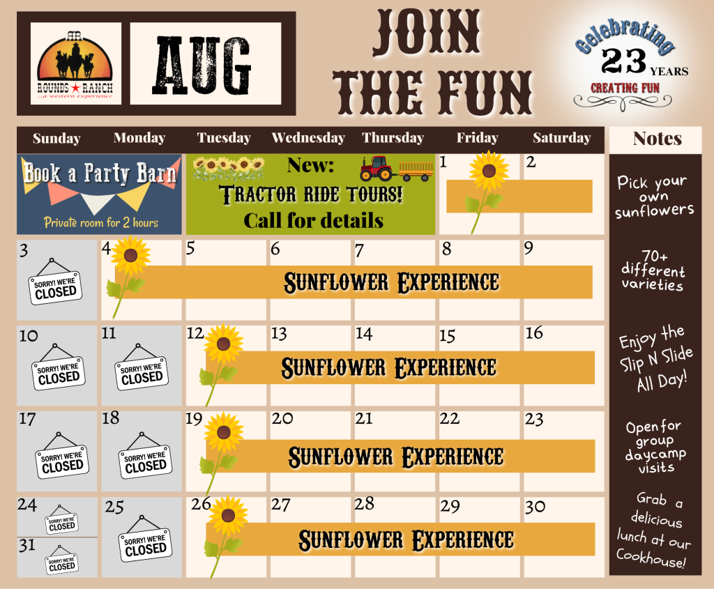 Rounds Ranch Calendar September