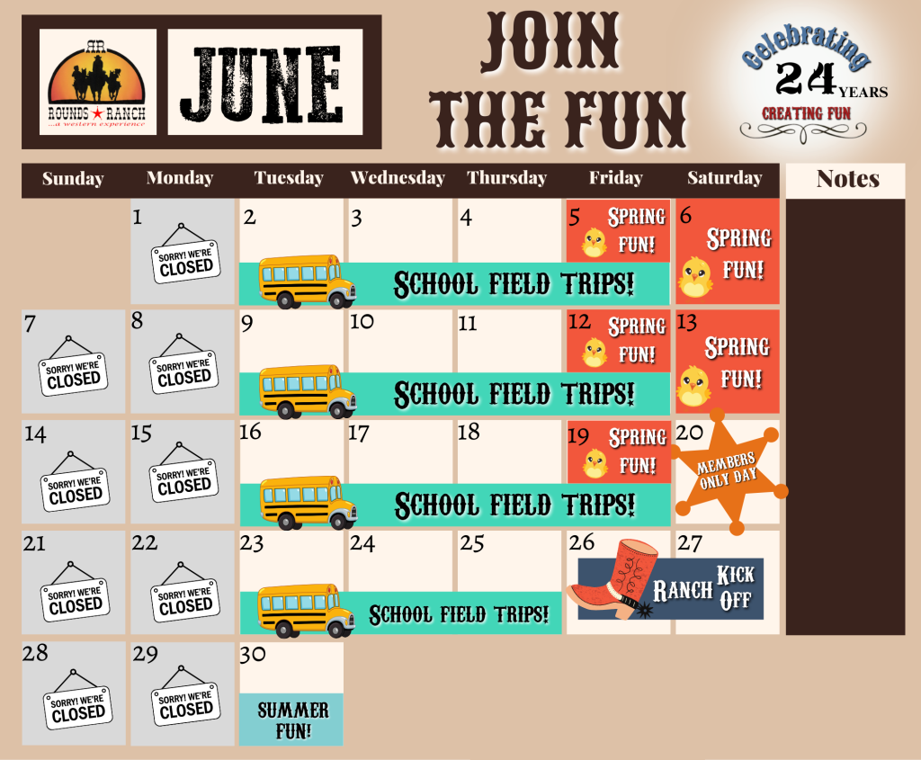 Rounds Ranch Calendar June
